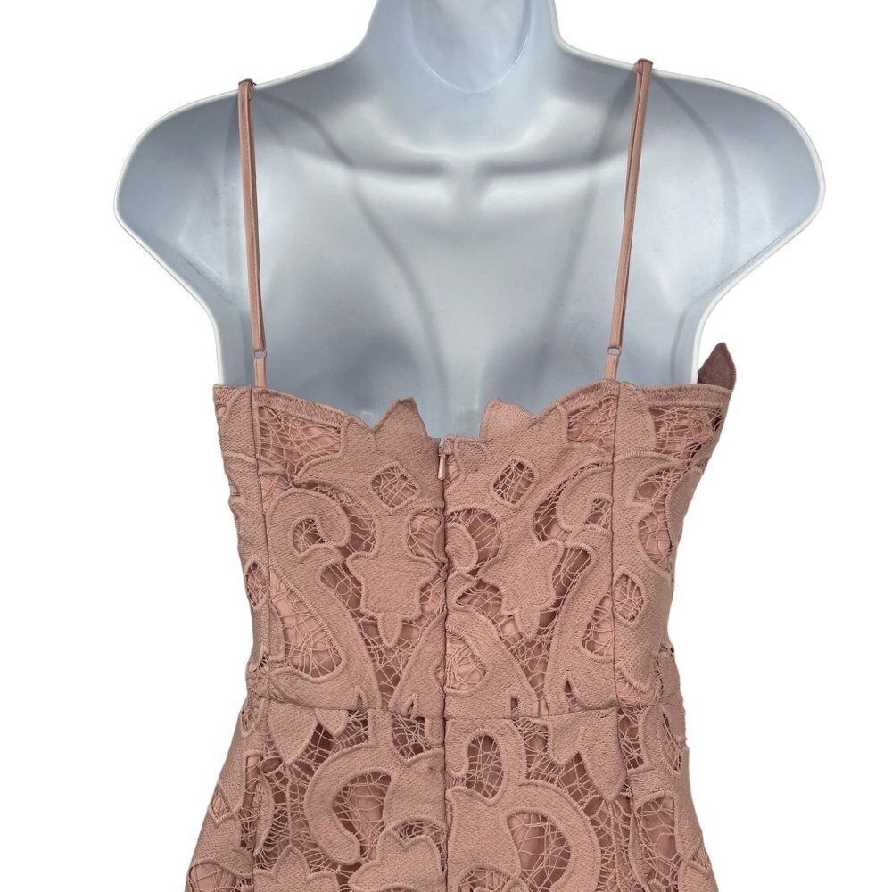 Bardot Revolve Lina Lace Midi Dress Sheath Sleeveless Pink Rose Size 10 Large - Picture 7 of 15